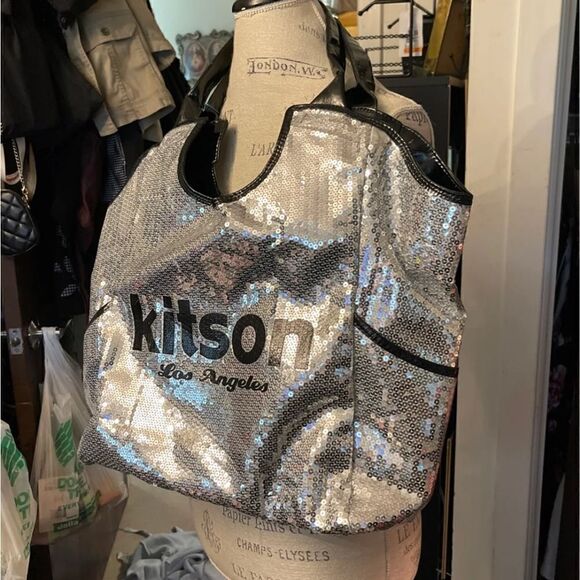 Kitson silver sequin tote bag/purse bling y2k deadstock - Picture 3 of 3
